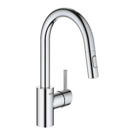 Concetto Single Hole Pullout Swivel Kitchen Faucet - In Multiple Colors