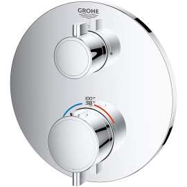 24133000-M Grohtherm Dual Function 2-Handle Thermostatic Trim in StarLight Chrome Finish