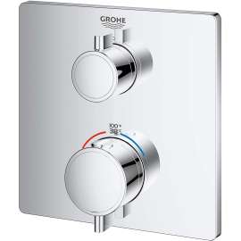 24110000-M Grohtherm Single Function 2-Handle Thermostatic Trim in StarLight Chrome Finish