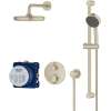 34745EN0 Grohtherm Thermostatic Shower System with Shower Head, Hand Shower, Slide Bar, Hose, and Valve Trim in Brushed Nickel Infinity Finish