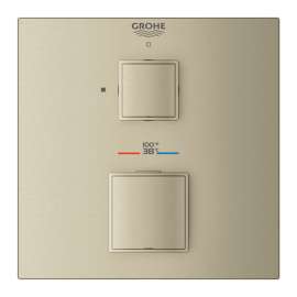 24157EN0 Grohtherm Cube Single Function 2-Handle Thermostatic Trim in Brushed Nickel Infinity Finish