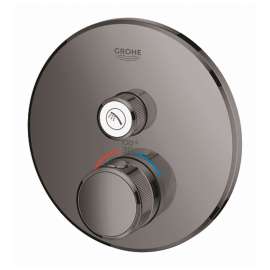 29136A00 Grohtherm Single Function Thermostatic Trim with Control Module in Hard Graphite Finish