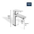 Cubeo Single Hole Single Handle S-Size Bathroom Faucet, Less Drain, 1.2 gpm (4.5L/min), 101899GN00
