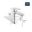 Cubeo Single Hole Single Handle M-Size Bathroom Faucet, 1.2 gpm (4.5L/min), 1019200000