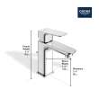 Cubeo Single Hole Single Handle S-Size Bathroom Faucet, Cold Start, 1.2 gpm (4.5L/min), 1053490000