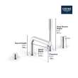 4-Hole Single-Handle Deck Mount Roman Tub Faucet with 1.75 GPM (6.6 L/min) Hand Shower, 195762432