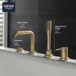 4-Hole Single-Handle Deck Mount Roman Tub Faucet with 1.75 GPM (6.6 L/min) Hand Shower, 195782431