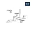 4-Hole Single-Handle Deck Mount Roman Tub Faucet with 1.75 GPM (6.6 L/min) Hand Shower, 19897GN1