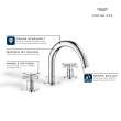 Atrio 8-inch Widespread 2-Handle S-Size Bathroom Faucet without Handles, 1.2 GPM (4.5 L/min), 20660GN0