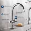 Atrio Single Hole Two-Handle L-Size Bathroom Faucet without Handles, 1.2 GPM (4.5 L/min), 21146000