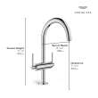 Atrio Single Hole Two-Handle L-Size Bathroom Faucet without Handles, 1.2 GPM (4.5 L/min), 21146EN0
