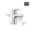 Single Hole Single-Handle S-Size Bathroom Faucet, 1.2 GPM (4.5 L/min) Less Drain, 23085001
