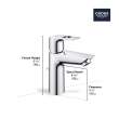 Single Hole Single-Handle M-Size Bathroom Faucet, 1.2 GPM (4.5 L/min), 23963001
