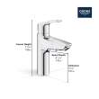 Single Hole Single-Handle M-Size Bathroom Faucet, 1.2 GPM (4.5 L/min) with Pull-Out, 23991003