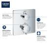 Dual Function 2-Handle Thermostatic Valve Trim, 24111GN0