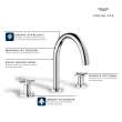 Atrio 3-Hole 2-Handle Deck Mount Roman Tub Faucet without Handles, 25273000