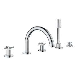 Atrio 5-Hole 2-Handle Deck Mount Roman Tub Faucet without Handles with 1.75 GPM Hand Shower, 25274000