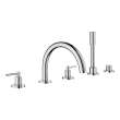 Atrio 5-Hole 2-Handle Deck Mount Roman Tub Faucet without Handles with 1.75 GPM Hand Shower, 25274000