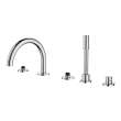Atrio 5-Hole 2-Handle Deck Mount Roman Tub Faucet without Handles with 1.75 GPM Hand Shower, 25274000