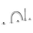 Atrio 5-Hole 2-Handle Deck Mount Roman Tub Faucet without Handles with 1.75 GPM Hand Shower, 25274000