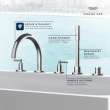 Atrio 5-Hole 2-Handle Deck Mount Roman Tub Faucet without Handles with 1.75 GPM Hand Shower, 25274000