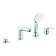 Eurosmart 4-Hole Single Handle Deck Mount Roman Tub Faucet with 1.5 gpm (5.7 L/min) Hand Shower, 25277003