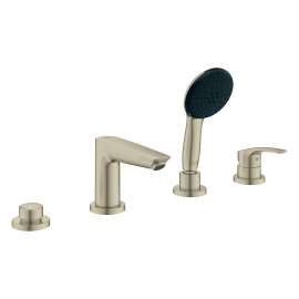 Eurosmart 4-Hole Single Handle Deck Mount Roman Tub Faucet with 1.5 gpm (5.7 L/min) Hand Shower, 25277EN3