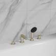 Eurosmart 4-Hole Single Handle Deck Mount Roman Tub Faucet with 1.5 gpm (5.7 L/min) Hand Shower, 25277EN3