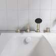 Eurosmart 4-Hole Single Handle Deck Mount Roman Tub Faucet with 1.5 gpm (5.7 L/min) Hand Shower, 25277EN3