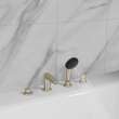 Eurosmart 4-Hole Single Handle Deck Mount Roman Tub Faucet with 1.5 gpm (5.7 L/min) Hand Shower, 25277EN3