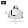 26043001 New Tempesta Cosmopolitan 100 4-Sprays Shower Head with 1.75 gpm Flow in StarLight Chrome