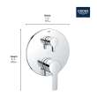 LINEARE PRESSURE BALANCE VALVE TRIM WITH 2-WAY DIVERTER WITH CARTRIDGE, 29421000