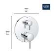 TIMELESS PRESSURE BALANCE VALVE TRIM WITH 2-WAY DIVERTER WITH CARTRIDGE, 29423000