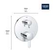 COSMOPOLITAN PRESSURE BALANCE VALVE TRIM WITH 3-WAY DIVERTER WITH CARTRIDGE, 29425000