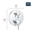 TIMELESS PRESSURE BALANCE VALVE TRIM WITH 3-WAY DIVERTER WITH CARTRIDGE, 29427000