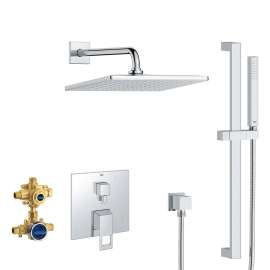 Eurocube 2-Handle Pressure Balance Rainshower Bundle, 29432000