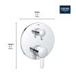 COSMOPOLITAN PRESSURE BALANCE VALVE TRIM WITH 2-WAY DIVERTER WITH CARTRIDGE, 29434EN0