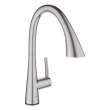 GROHE Zedra Single-Handle Pull Down Kitchen Faucet Triple Spray 1.75 GPM (6.6 L/min) with Touch Technology, 30205DC2
