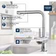 Minta Single-Handle Pull-Out Kitchen Faucet Dual Spray 1.75 GPM (6.6 L/min), 30300GN0