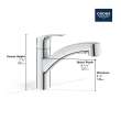 Eurosmart Single-Handle Dual Spray Pull-Out Kitchen Faucet 1.75 gpm (6.6 L/min), 30306DC1