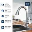 GROHE Zedra Single-Handle Pull Down Triple Spray Bar Faucet 1.75 GPM (6.6 L/min), 30368DC2