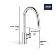 Concetto Single-Handle Pull Down Kitchen Faucet Dual Spray 1.5 GPM (5.7 L/min), 3134910E