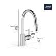 Concetto Single-Handle Pull Down Prep Faucet 1.75 GPM (6.6 L/min), 31479DC1
