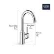 Single-Handle Pull Down Dual Spray Bar Faucet 5.7 L/min (1.5 gpm), 31518DC0