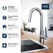 GROHE Zedra Single-Handle Pull Down Dual Spray Prep Faucet 1.75 GPM (6.6 L/min), 32283DC3