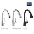 GROHE Zedra Single-Handle Pull Down Kitchen Faucet Triple Spray 1.75 GPM (6.6 L/min), 32298GN3