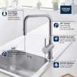 Minta Single-Handle Pull Down Kitchen Faucet Dual Spray 1.75 GPM (6.6 L/min), 32319003
