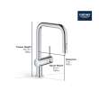 Minta Single-Handle Pull Down Kitchen Faucet Dual Spray 1.75 GPM (6.6 L/min), 32319003