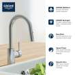 Concetto Single-Handle Pull-Down Kitchen Faucet Dual Spray 1.75 GPM (6.6 L/min), 32665DC3