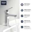 Single Hole Single-Handle S-Size Bathroom Faucet, 1.2 GPM (4.5 L/min), 33170003